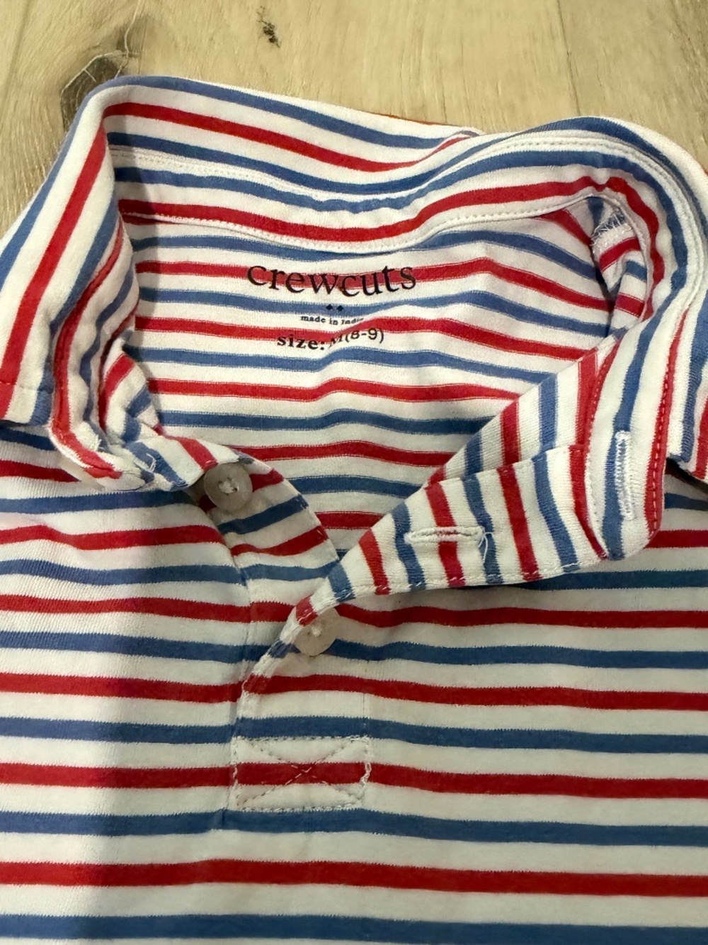 Crewcuts medium Polo 8-9 red white and blue